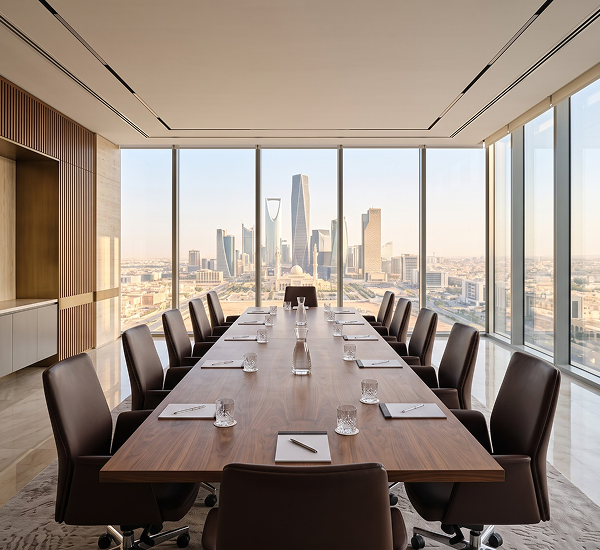 IBRU Holding boardroom overlooking the city skyline